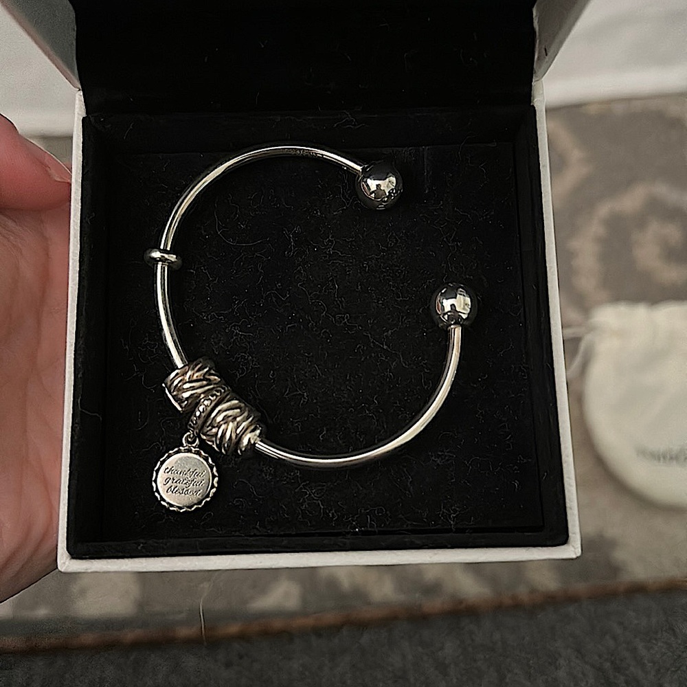 Pandora Open Cuff Bracelet with charms